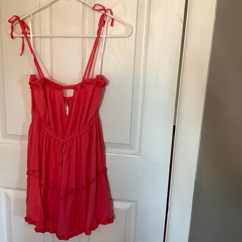 NEW BCBGeneration Berry Pink Frilly Dress Swim Cover Women’s Size Small l